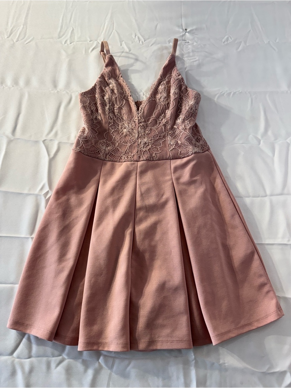 Windsor Small Mauve Lace Bustier Skater Dress